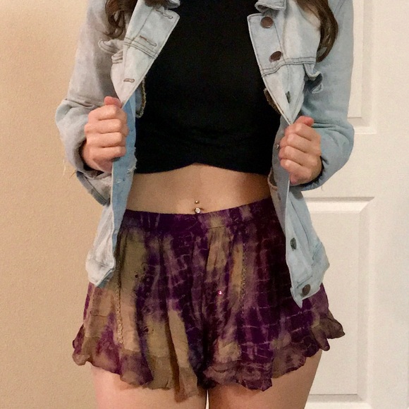 RAGA Pants - Urban Outfitters Fabric Purple and Brown Shorts